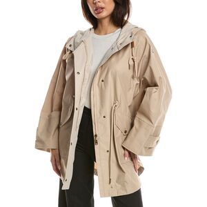 Moncler Womens Brunnera Long Parka, Brown